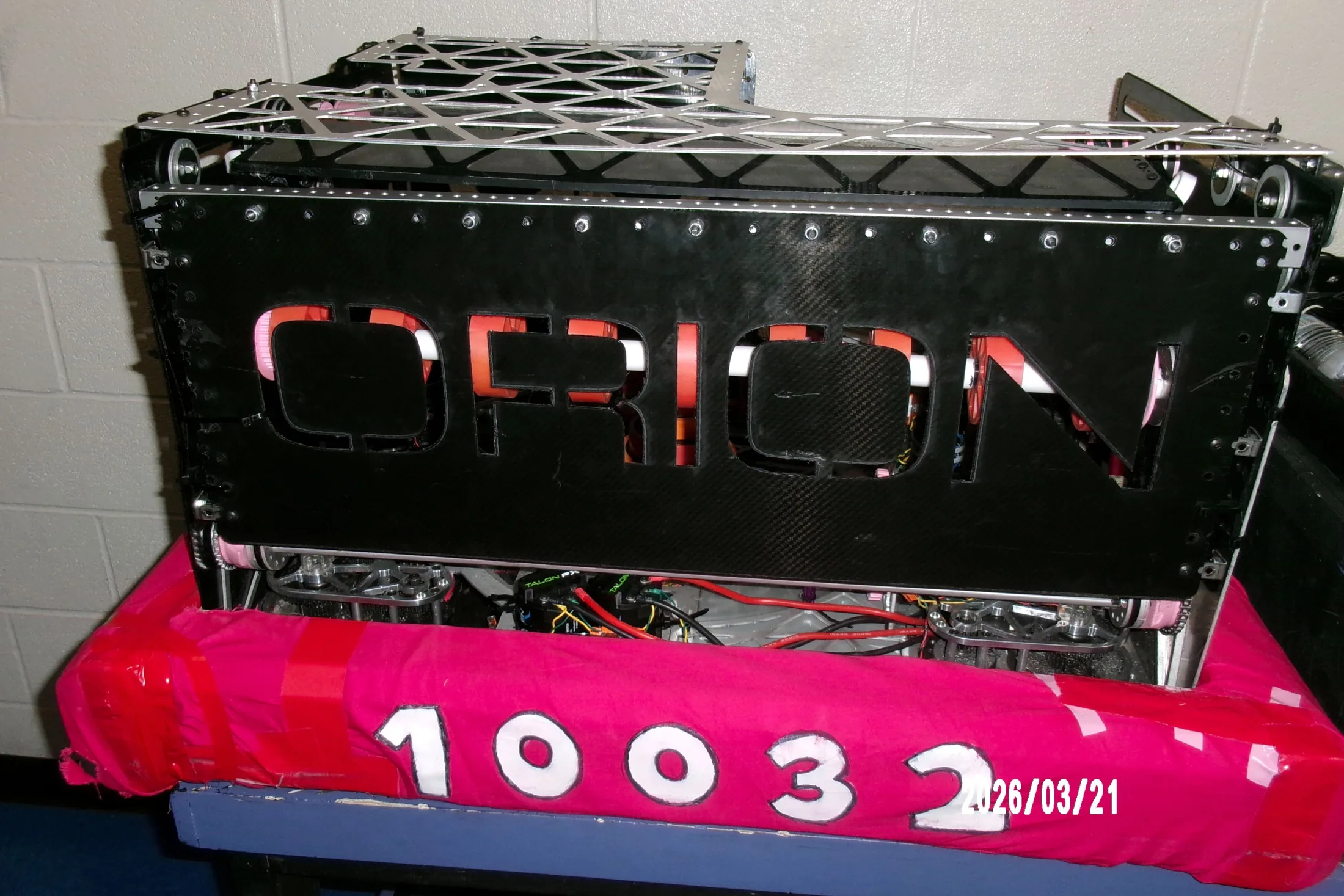 ORION nameplate and bumpers, close-up