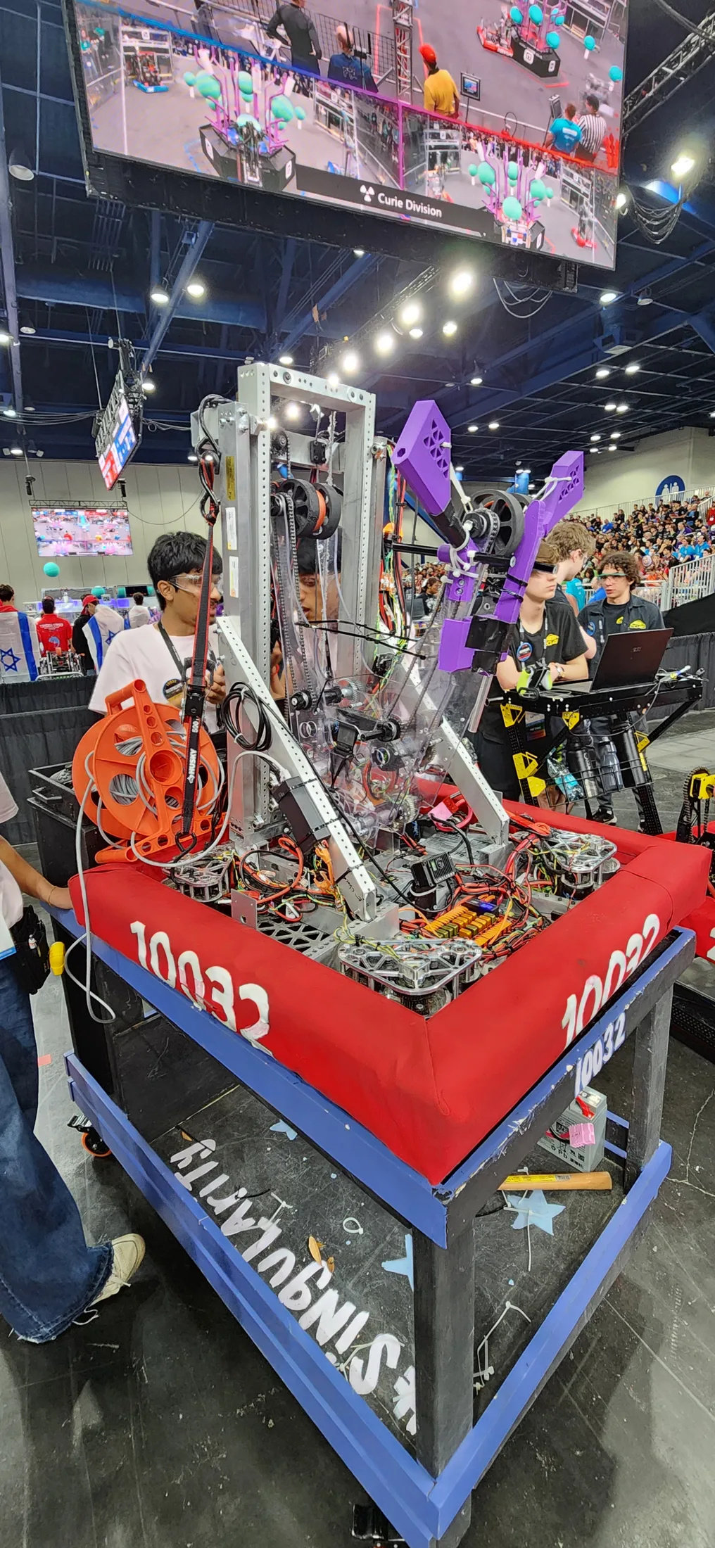 The 2025 robot on the REEFSCAPE field
