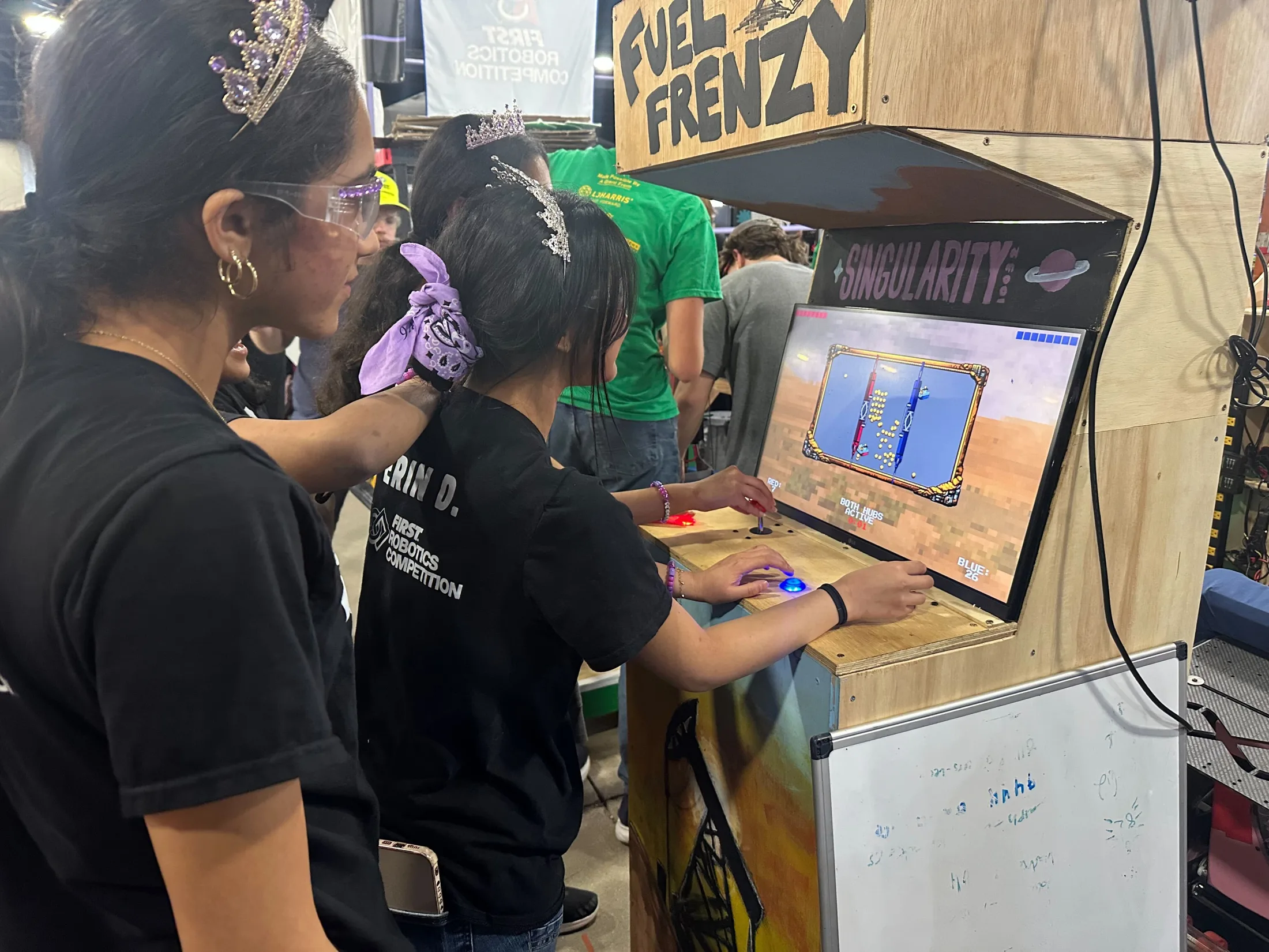 Playing Fuel Frenzy at the booth