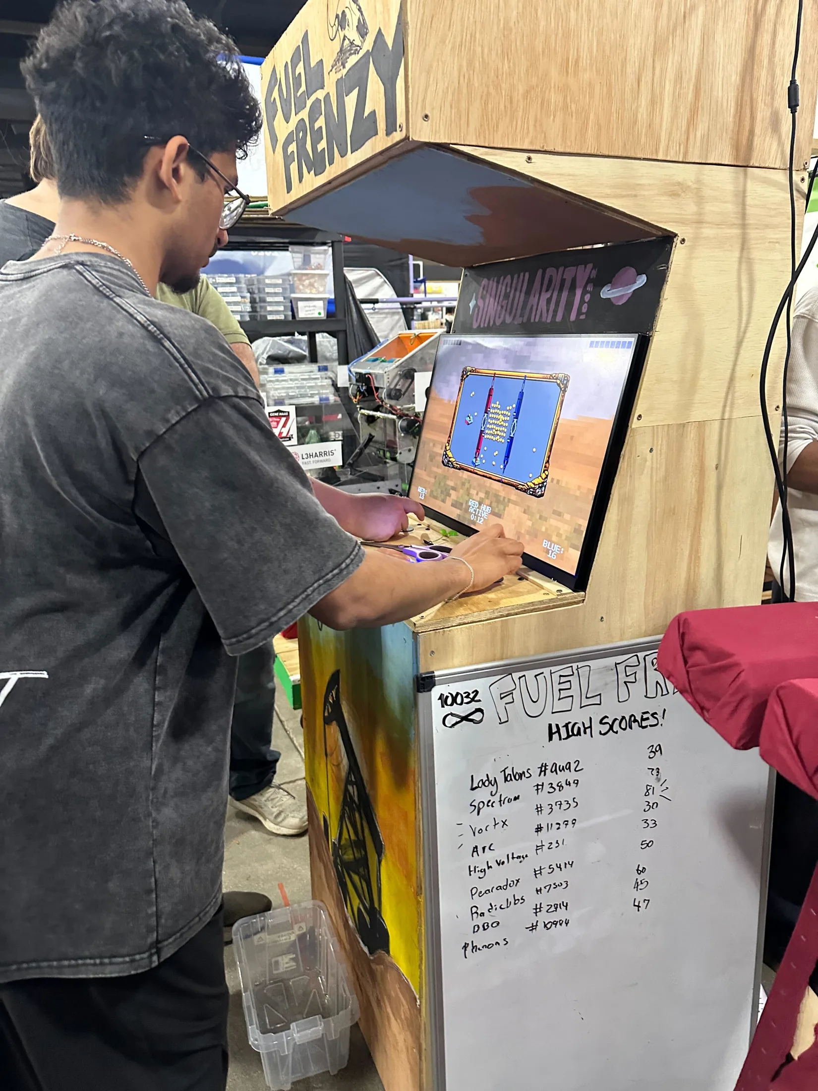 Playing Fuel Frenzy in the pits
