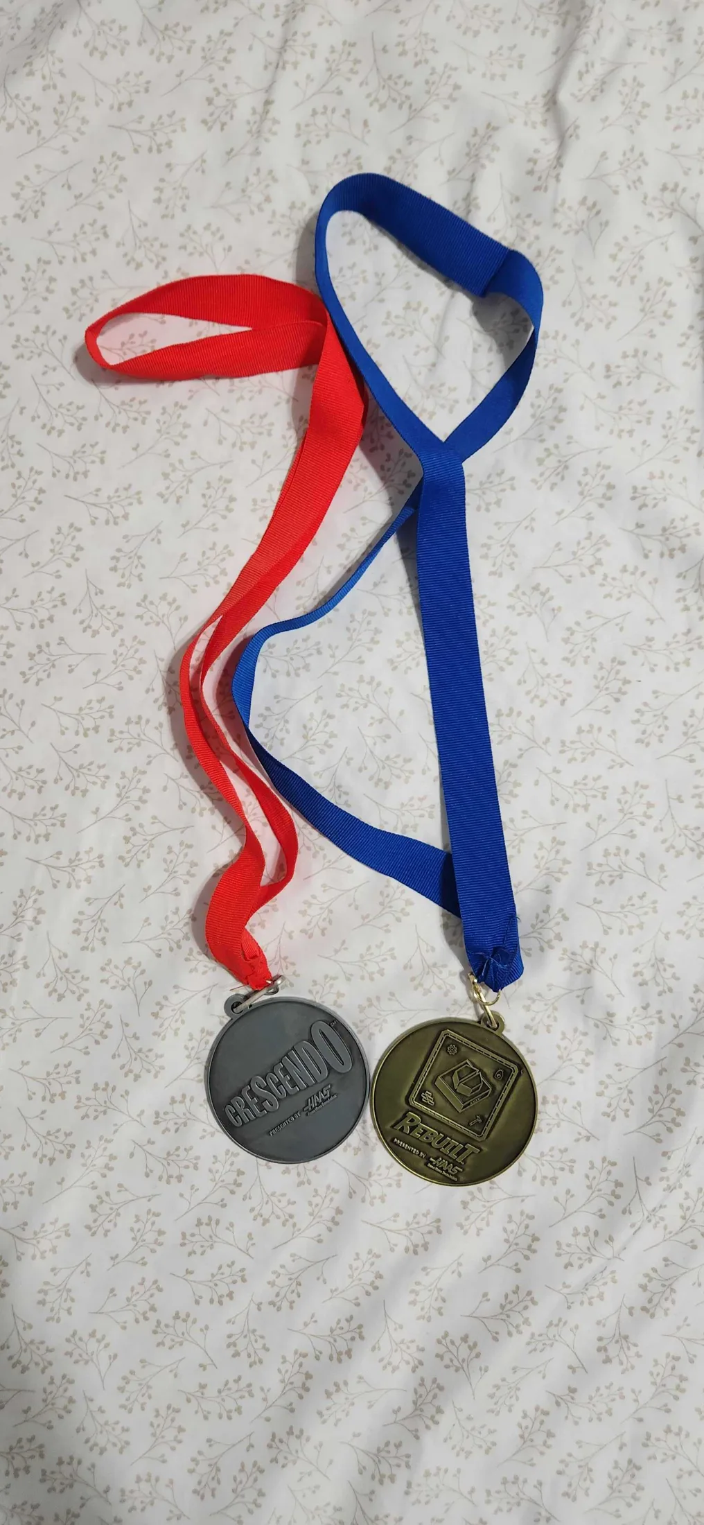Two winner medals