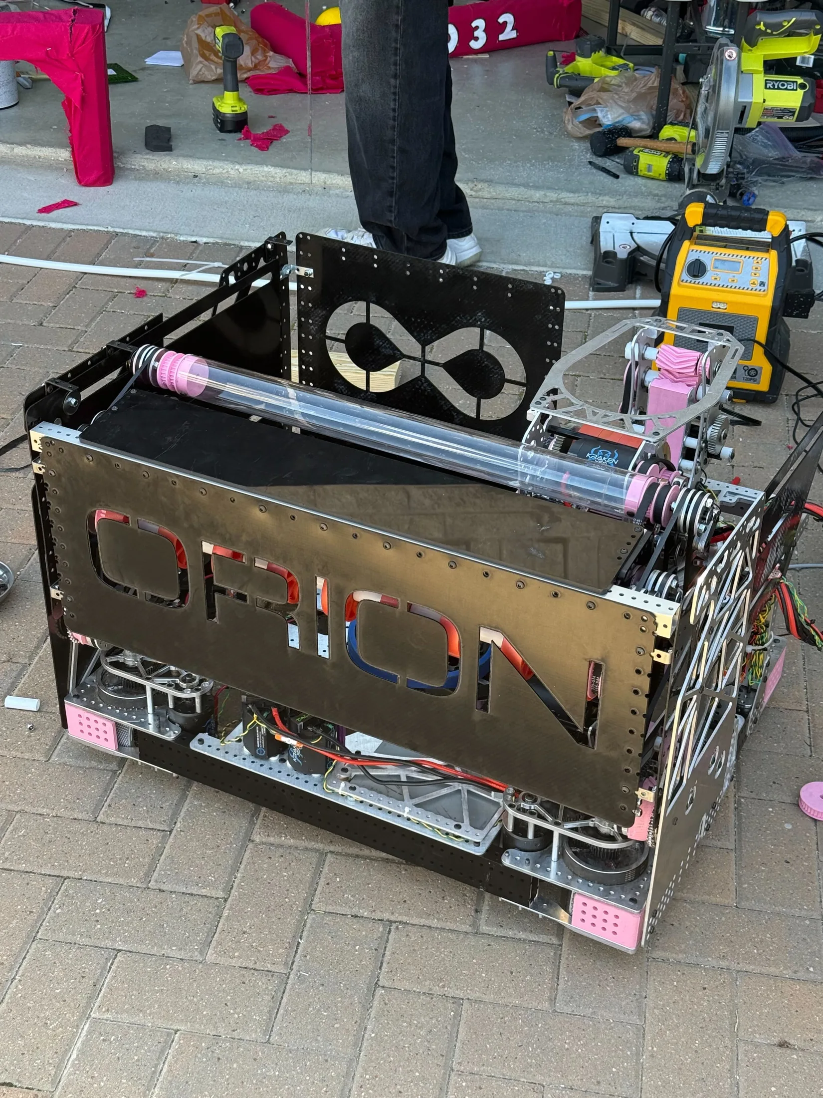 ORION on a cart heading to the field