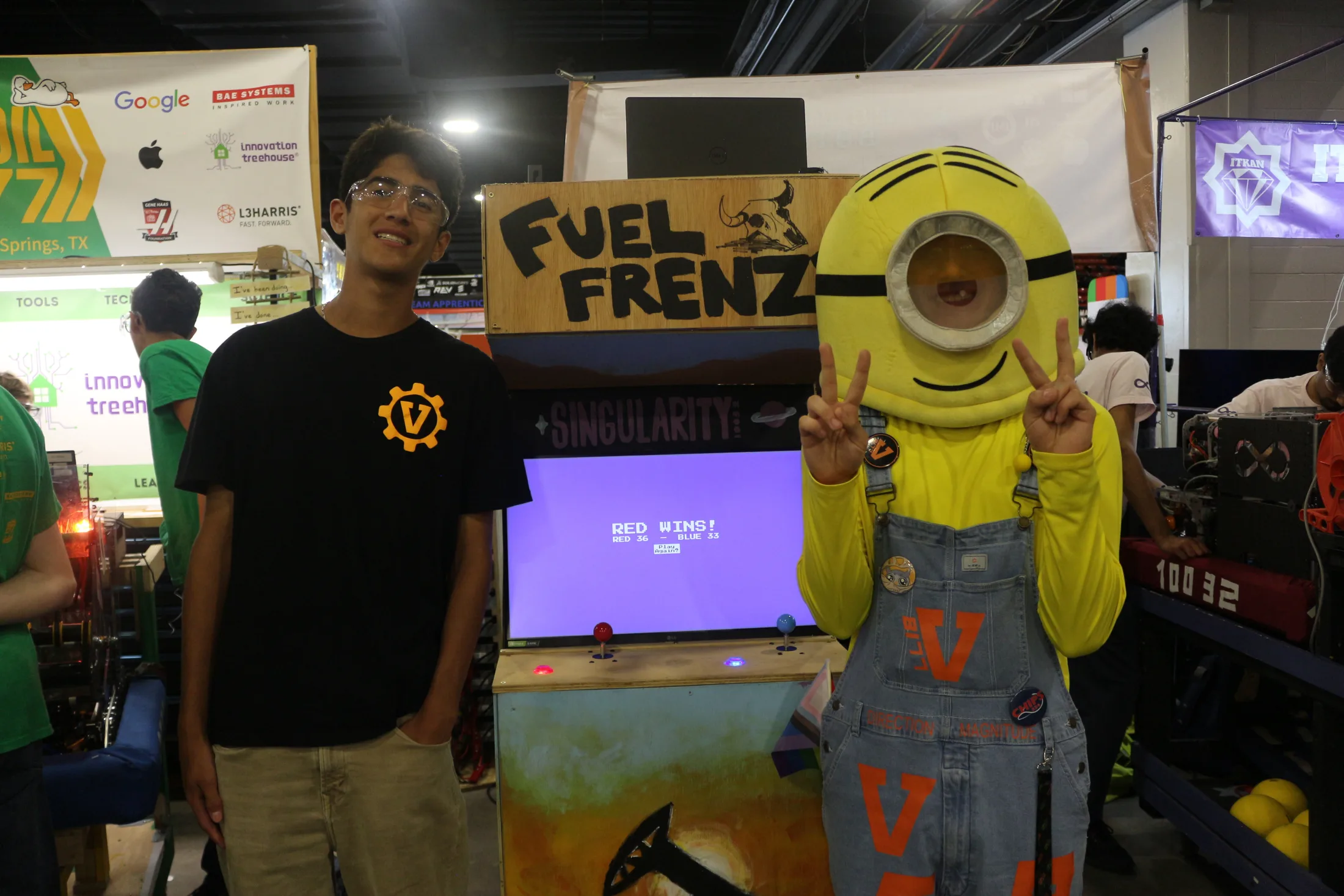 Minions at the Fuel Frenzy booth