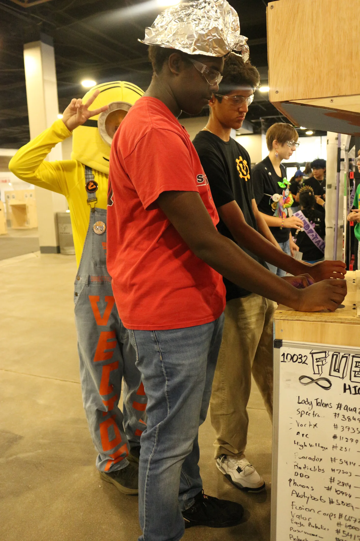 Playing Fuel Frenzy at the booth