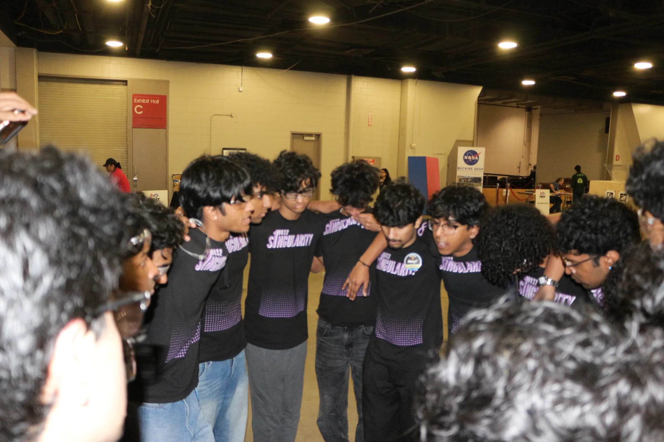A huddle in the pits