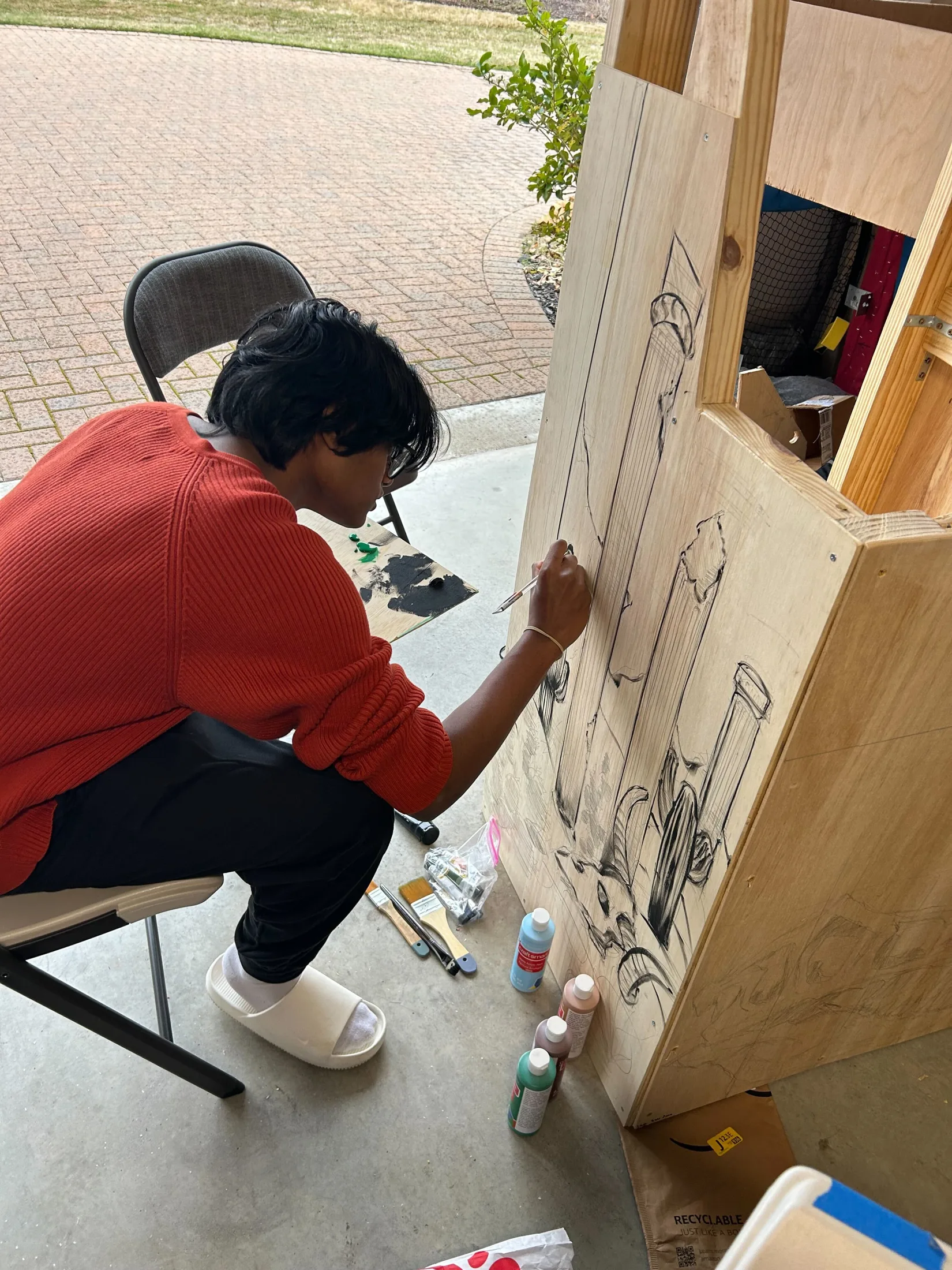 Painting the cabinet artwork