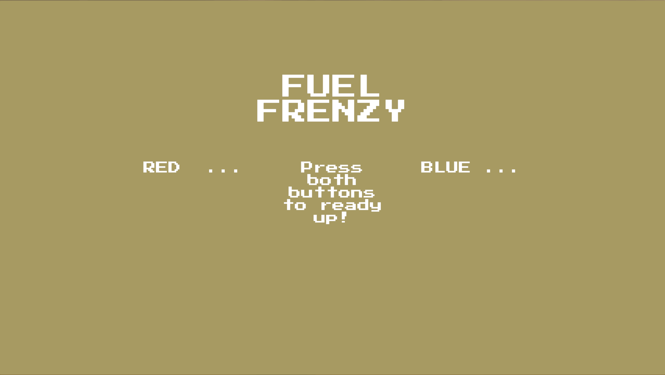 Fuel Frenzy title screen: red and blue press both buttons to ready up