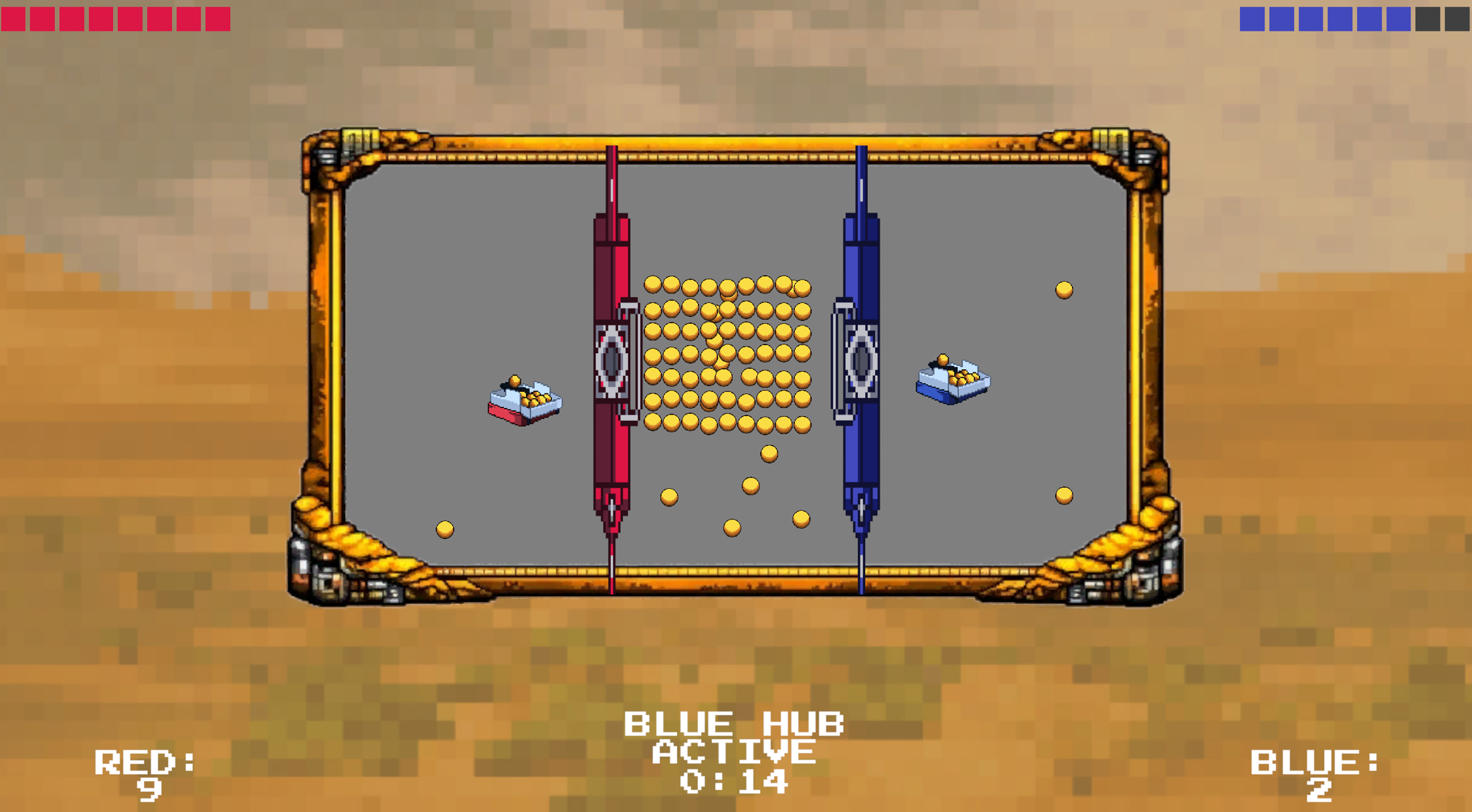 Blue hub active, red leads 9 to 2