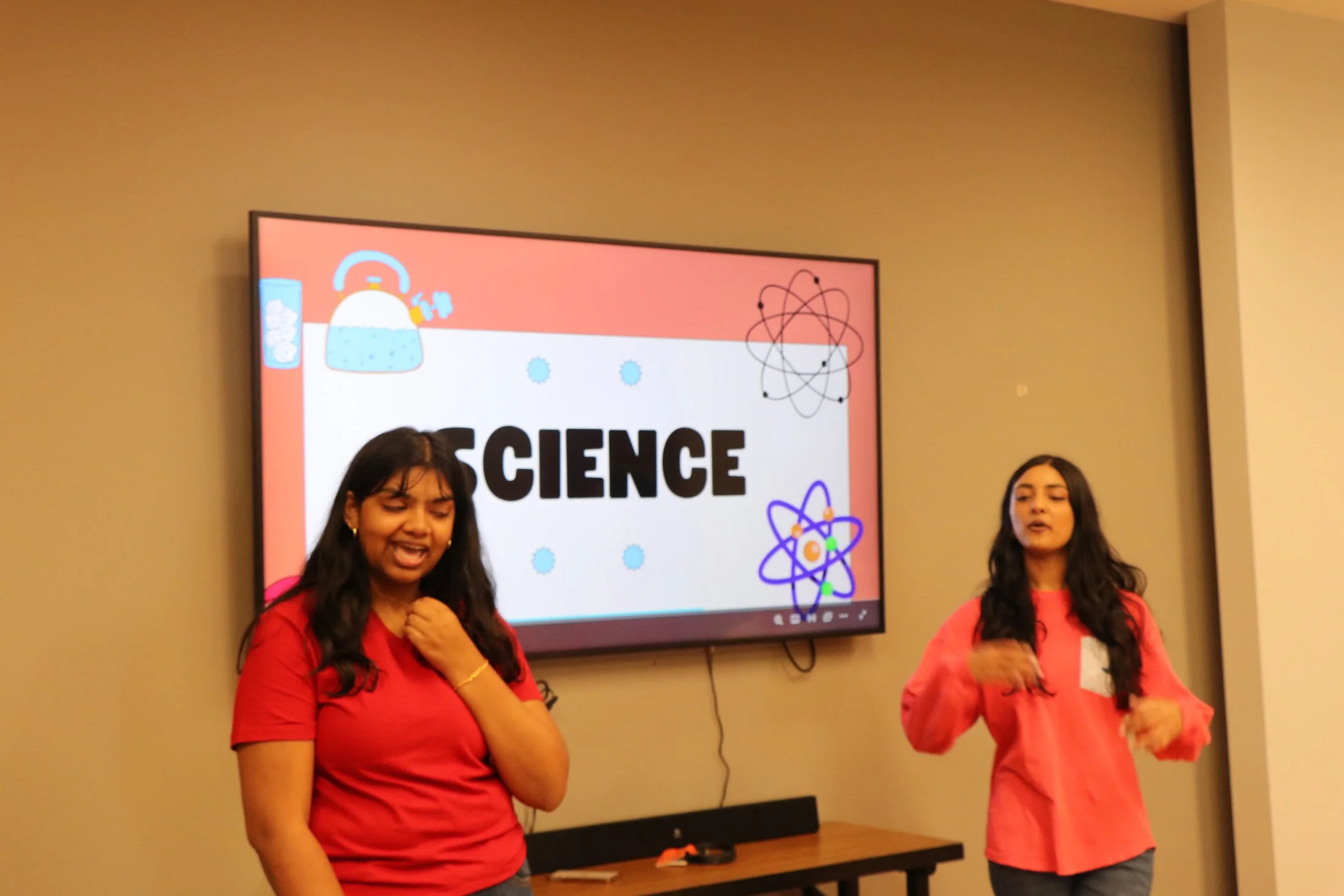 Volunteers presenting the science segment